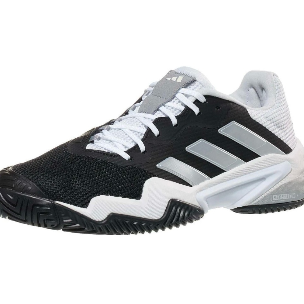 Adidas Barricade 13 sneakers, black and white, size 9 men’s